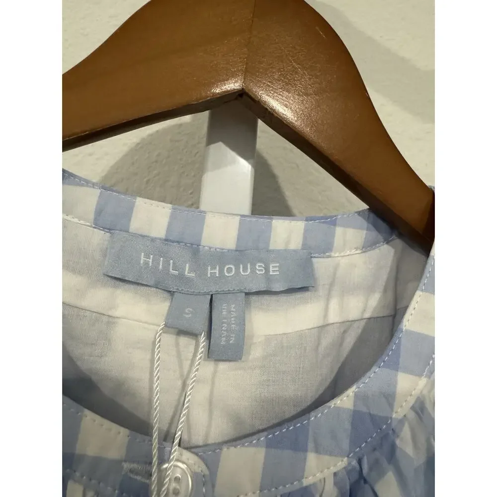Hill House The Colette Dress Blue Jacquard Check Size Small NWT - Picture 4 of 12